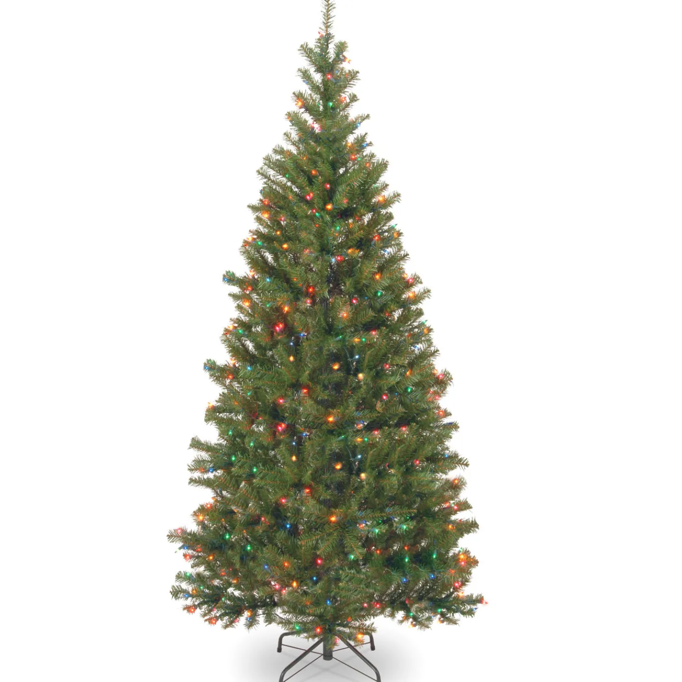 7 ft. Pre-Lit Aspen Spruce Slim Tree with Multicolor Lights
