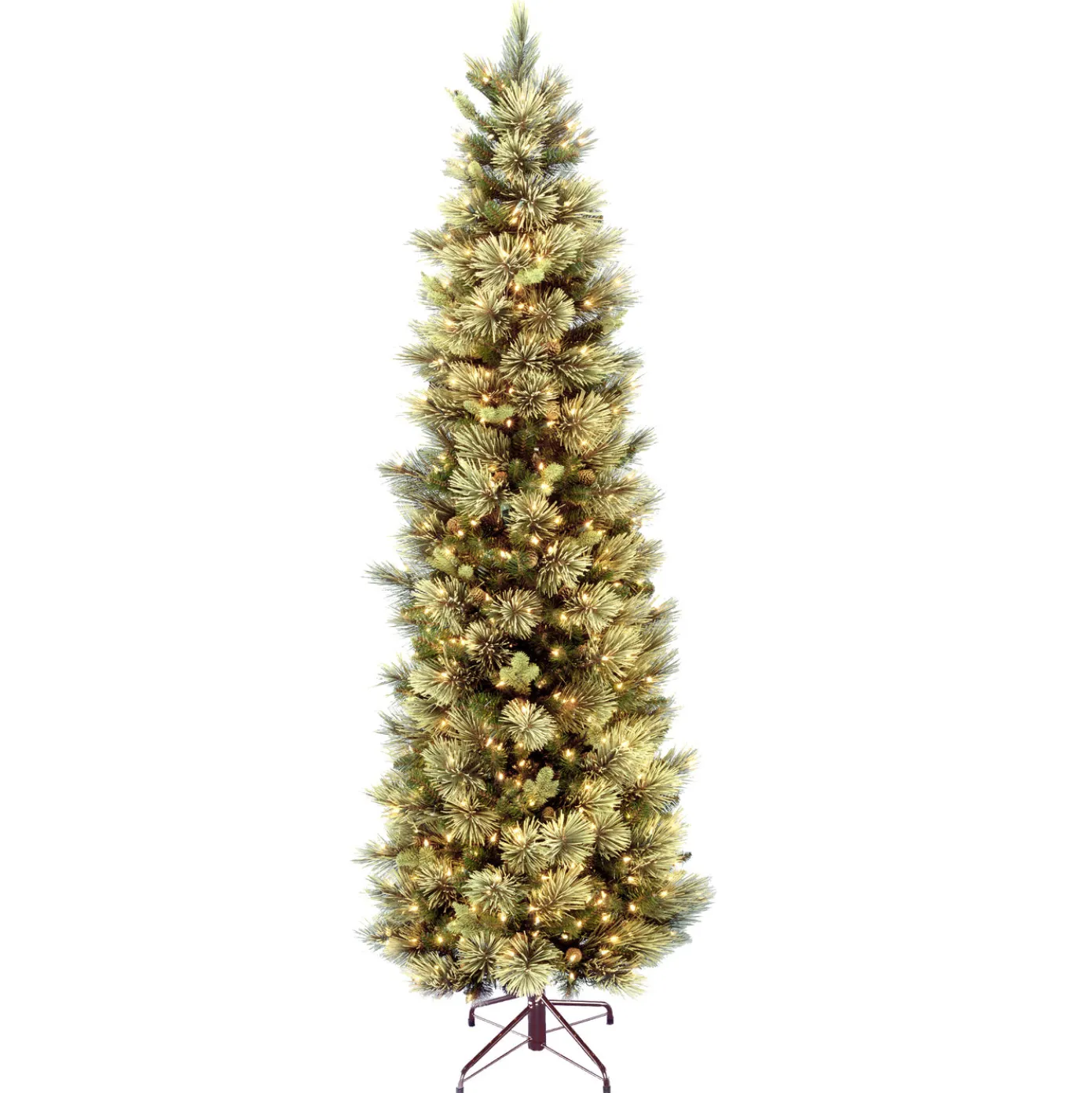 7.5 ft. Pre-Lit Carolina Pine Slim Tree with Clear Lights