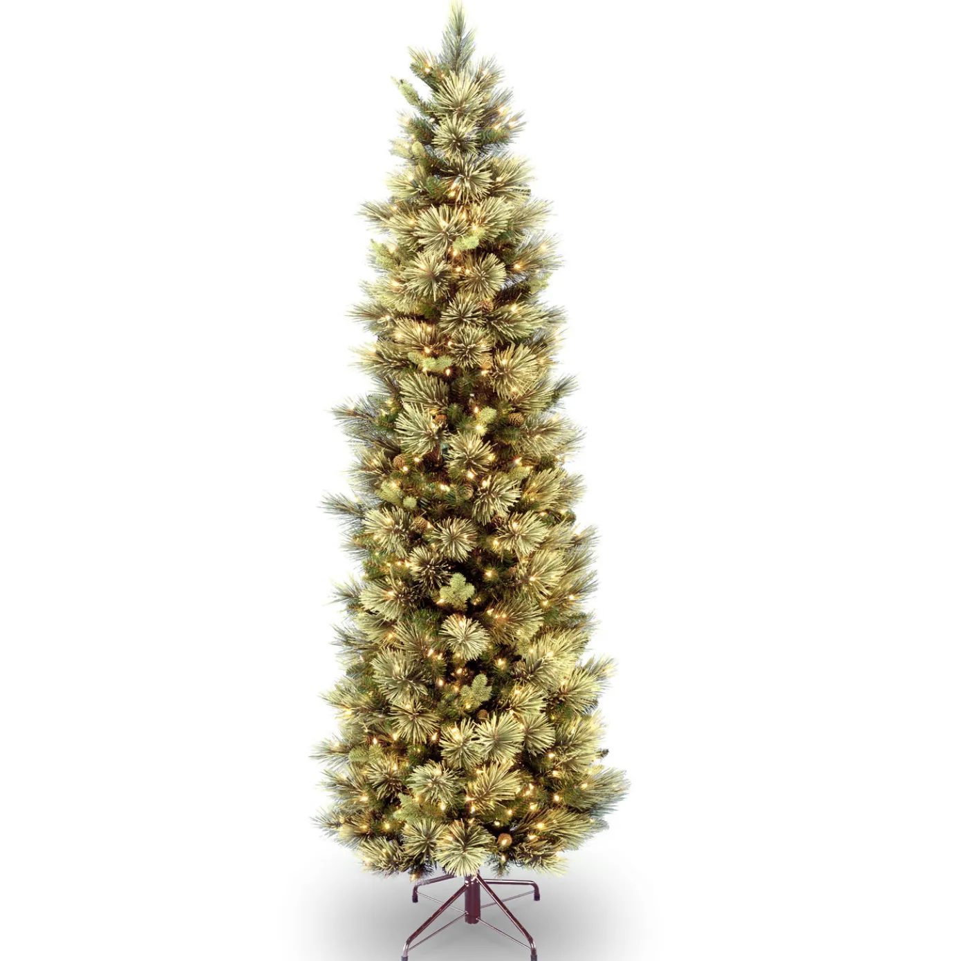 9 ft. Pre-Lit Carolina Pine Slim Tree with Clear Lights