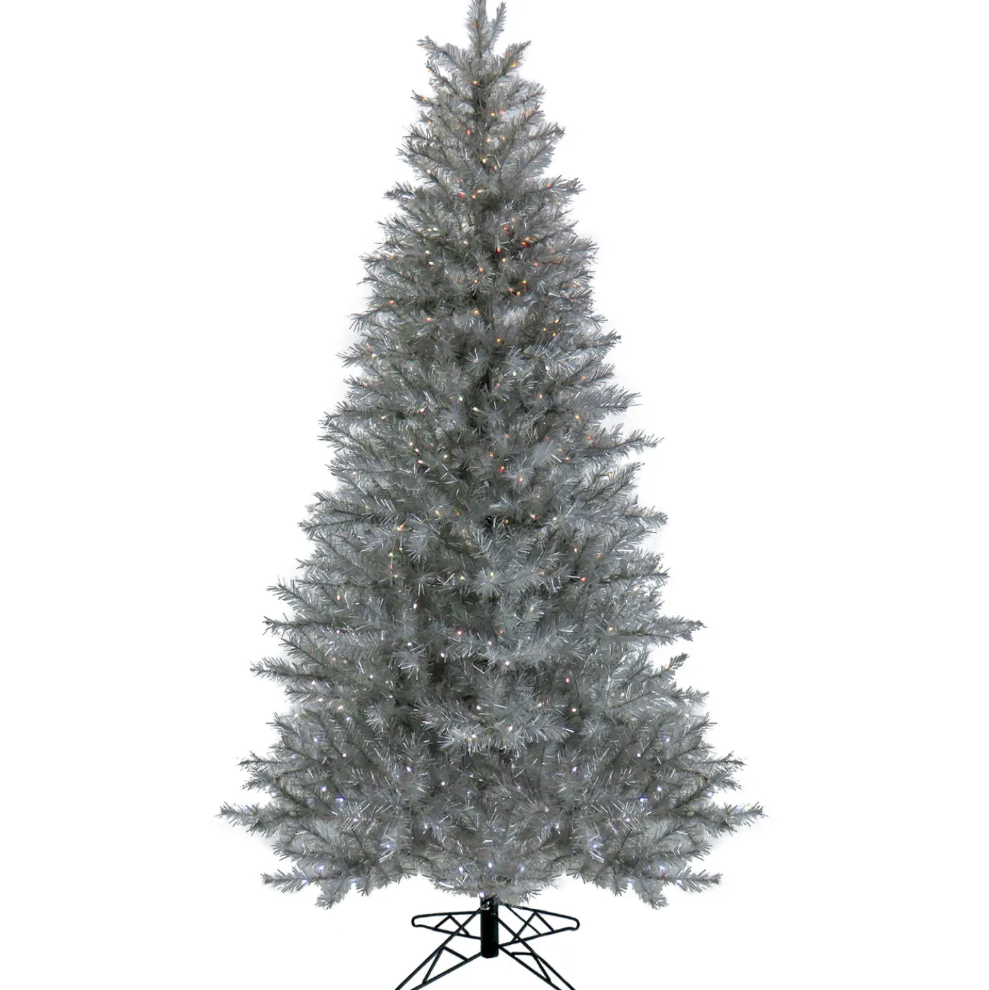 7.5 ft. Pre-Lit Christmas Crystal Pine Silver Metallic Tree
