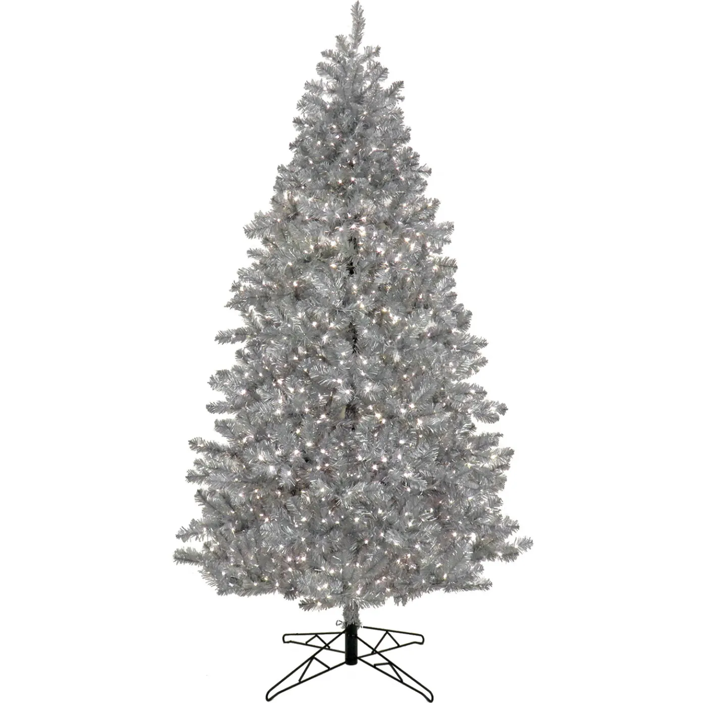 7.5 ft. Pre-Lit Christmas Matt Silver Metallic Tree