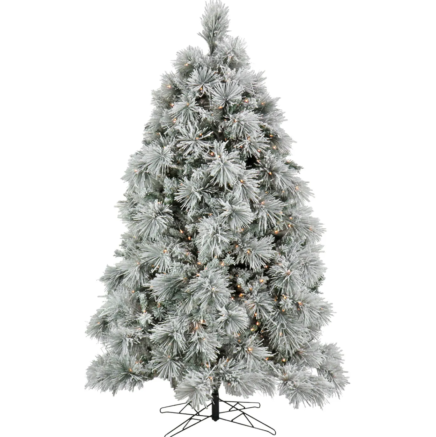 6.5 ft. Pre-Lit Flocked Bavarian Pine Tree