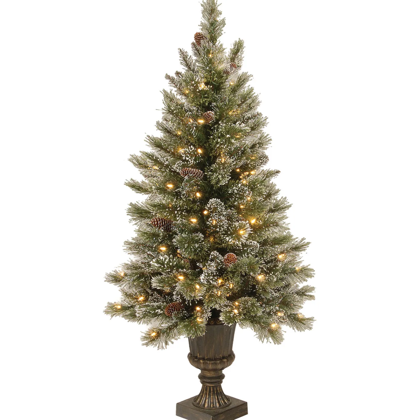 4 ft. Pre-Lit Glittery Bristle Tree with Clear Lights