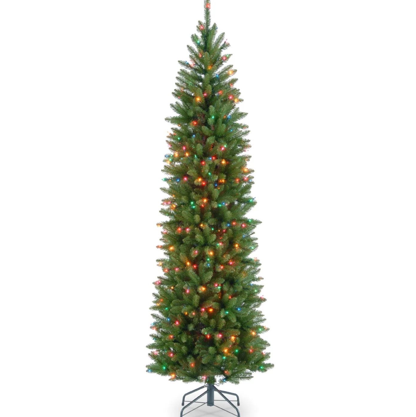 7 ft. Pre-Lit Kingswood Fir Pencil Tree with Multicolor Lights