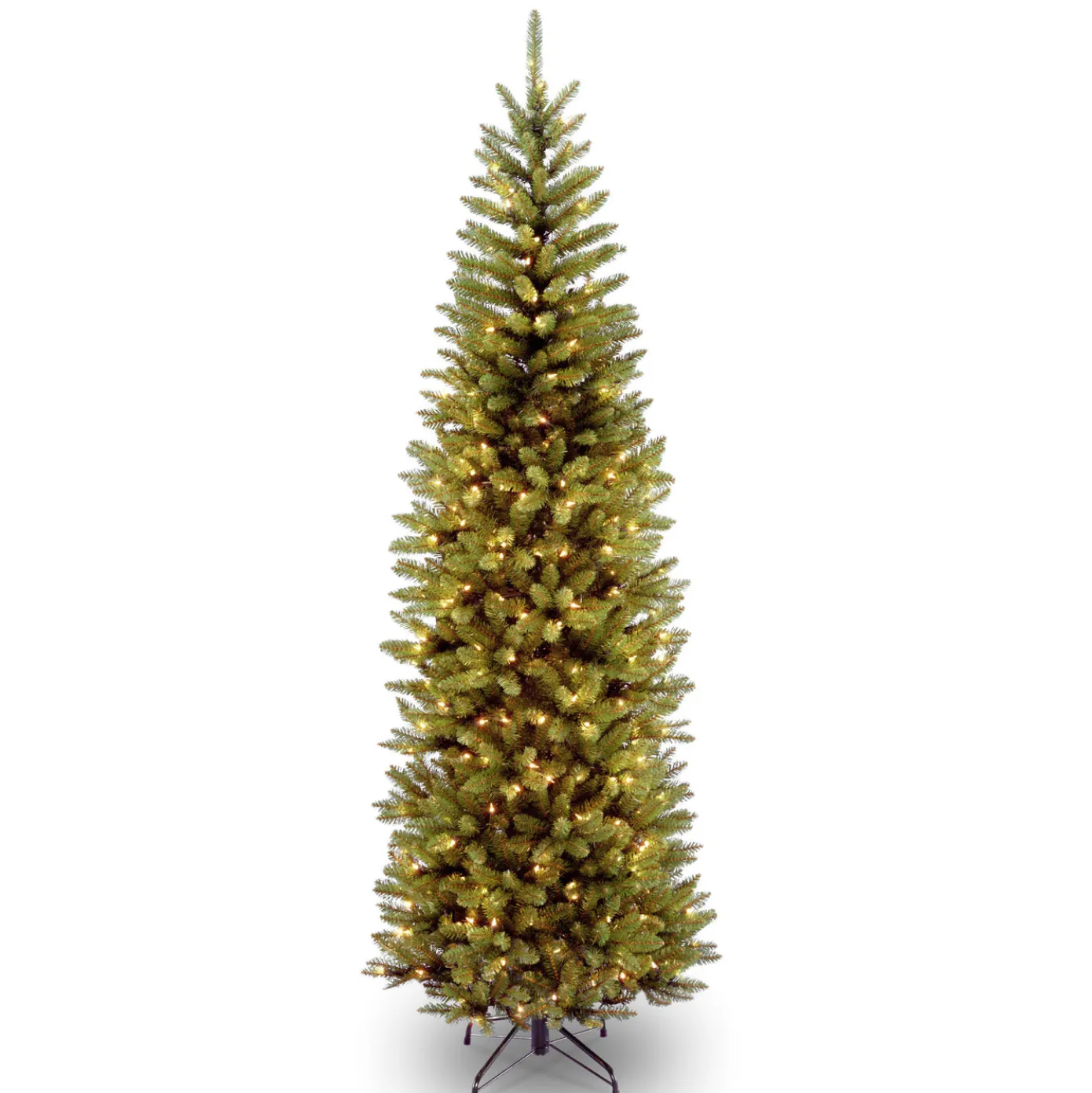 7 ft. Pre-Lit Kingswood Fir Pencil Tree with Power Connect Dual Color LED Lights