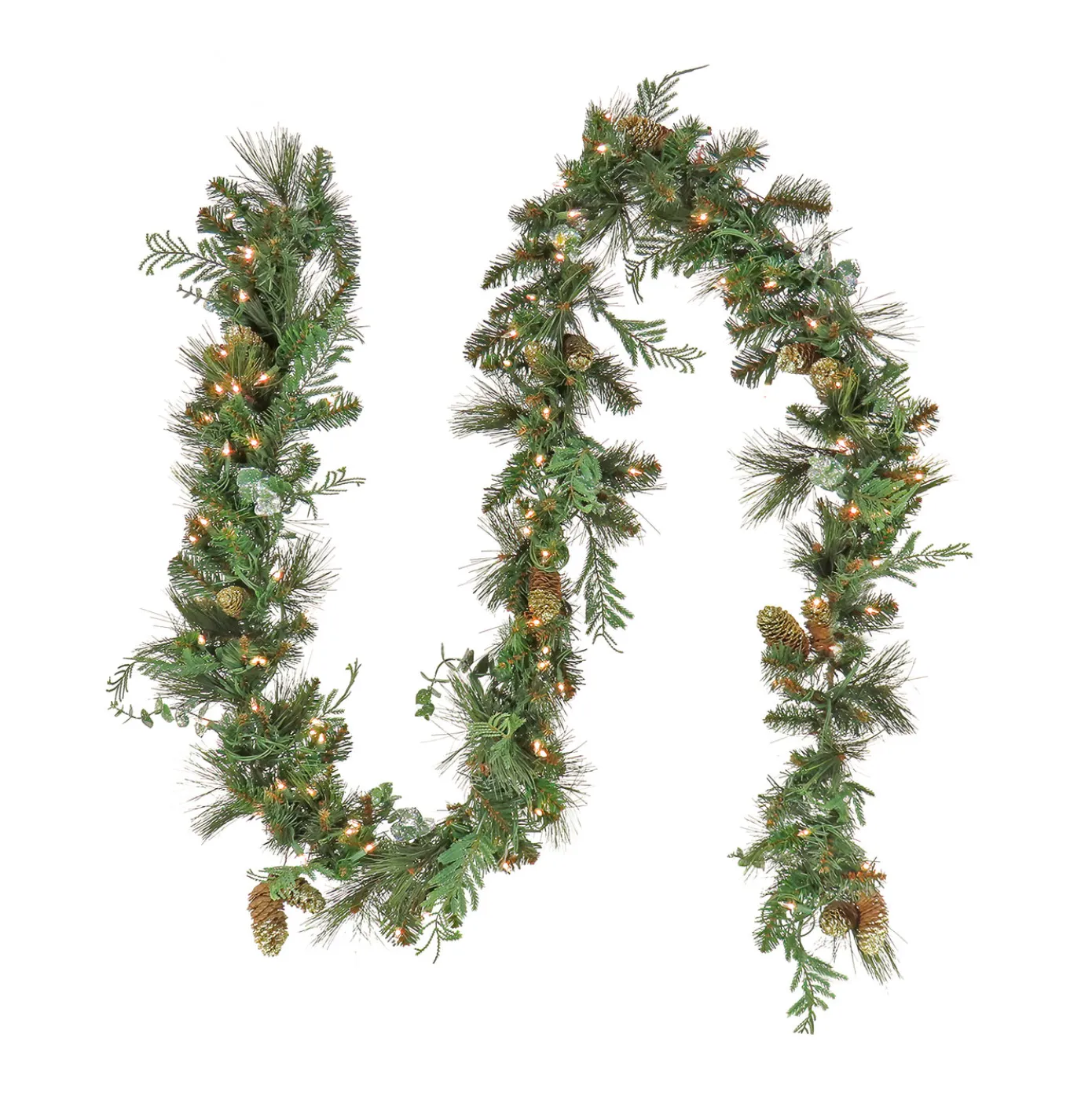 9 ft. Pre-Lit North Conway Garland with Clear Lights