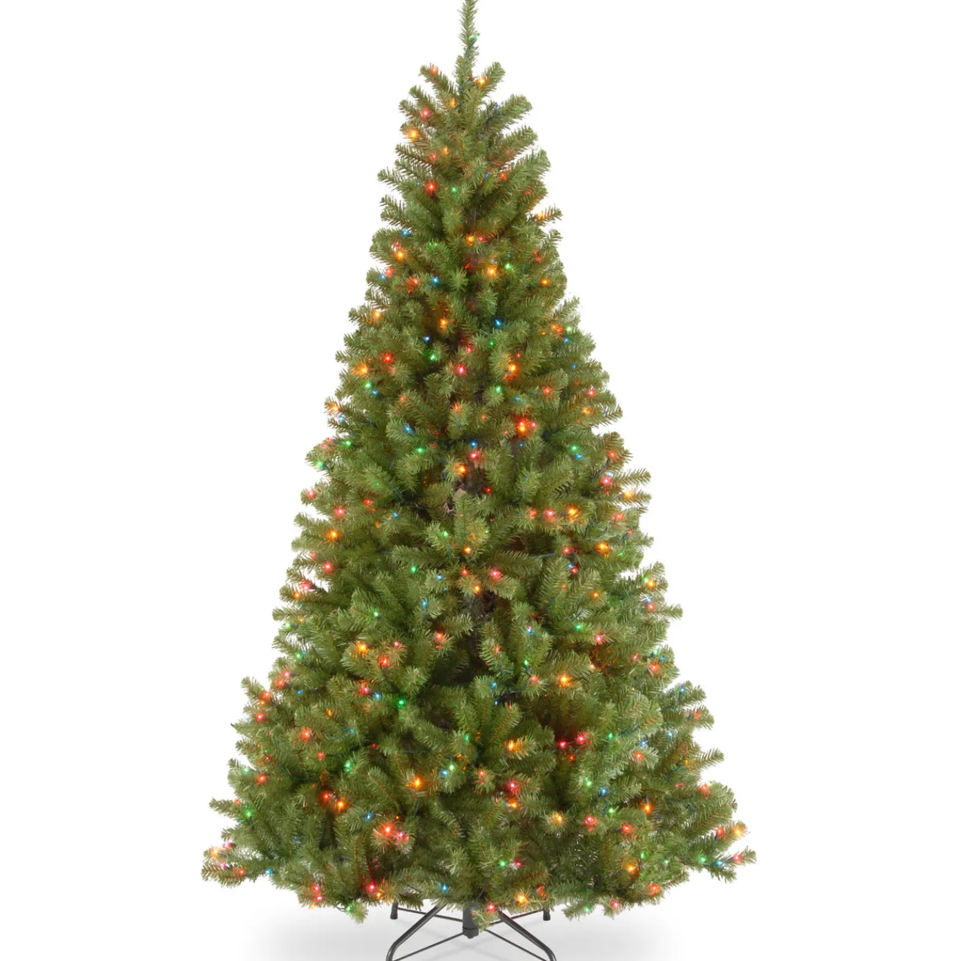 7.5 ft. Pre-Lit North Valley Spruce Slim Tree with Multicolor Lights