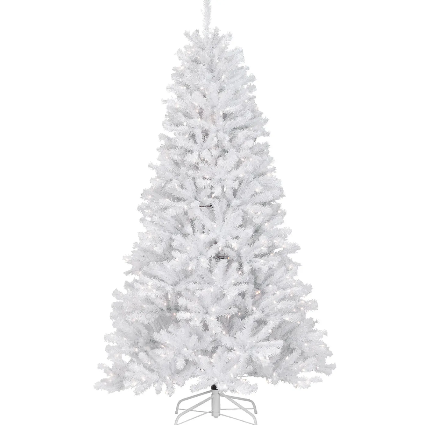 7.5 ft. Pre-Lit North Valley Spruce White Tree with Clear Lights