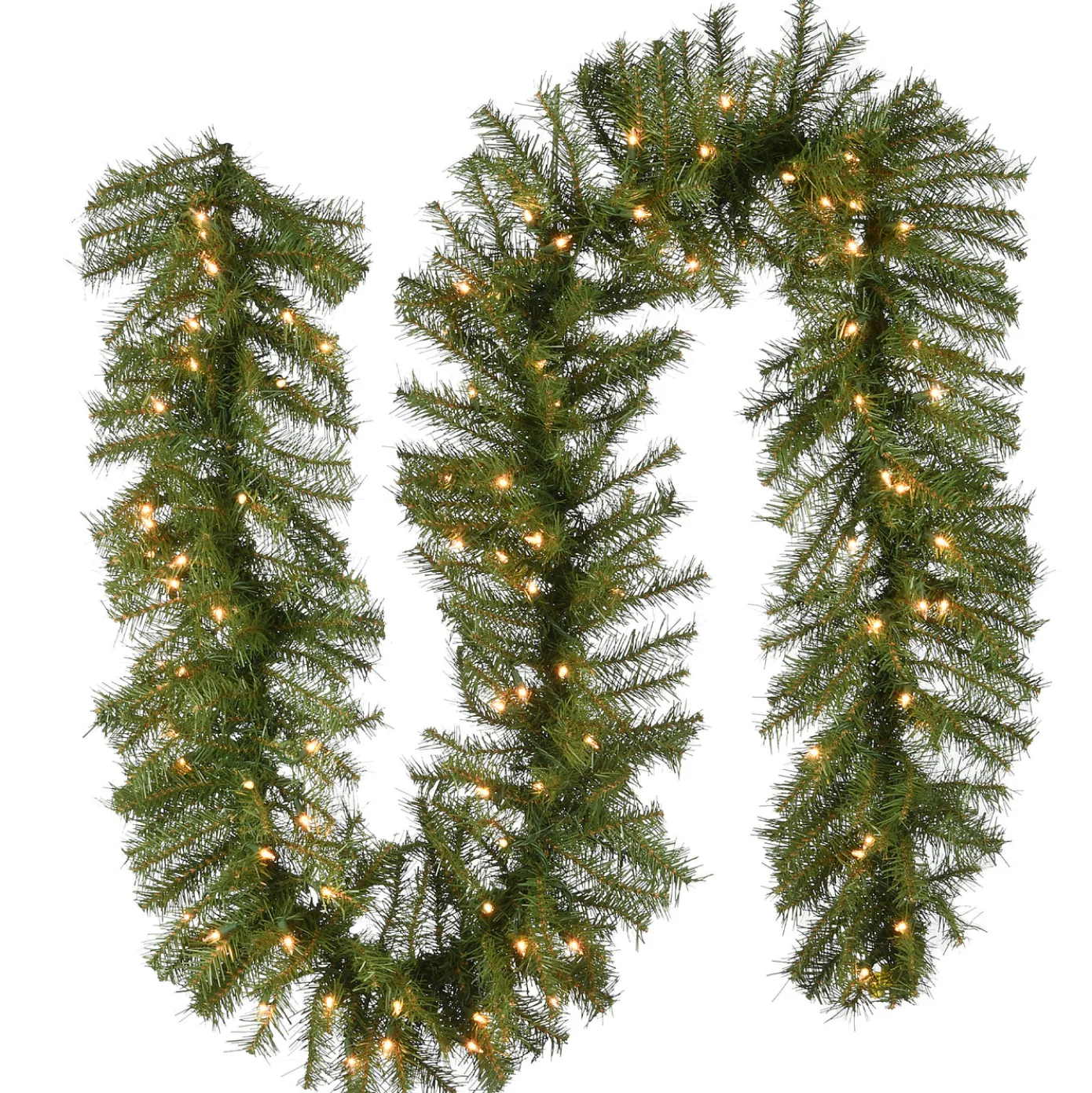 9 ft. Pre-Lit Norwood Fir Garland with Clear Lights - 12 in Diameter