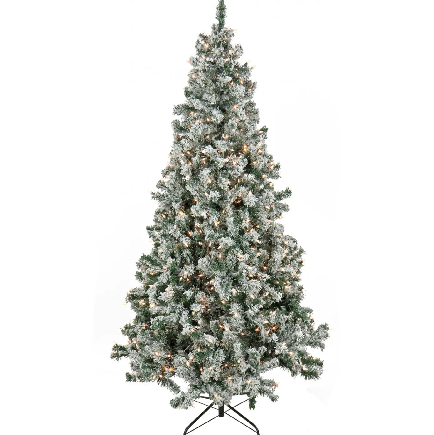 6.5 ft. Pre-Lit Snowy Crestview Tree with Clear Lights