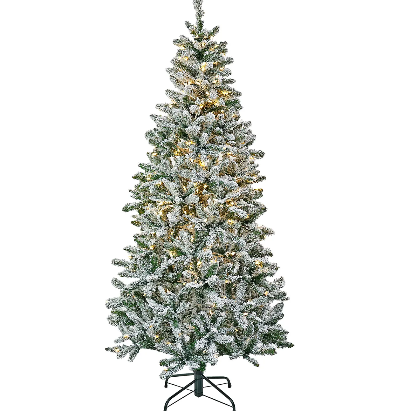 6.5 ft. Pre-Lit Snowy Chatham Slim Tree with Warm White LED Lights