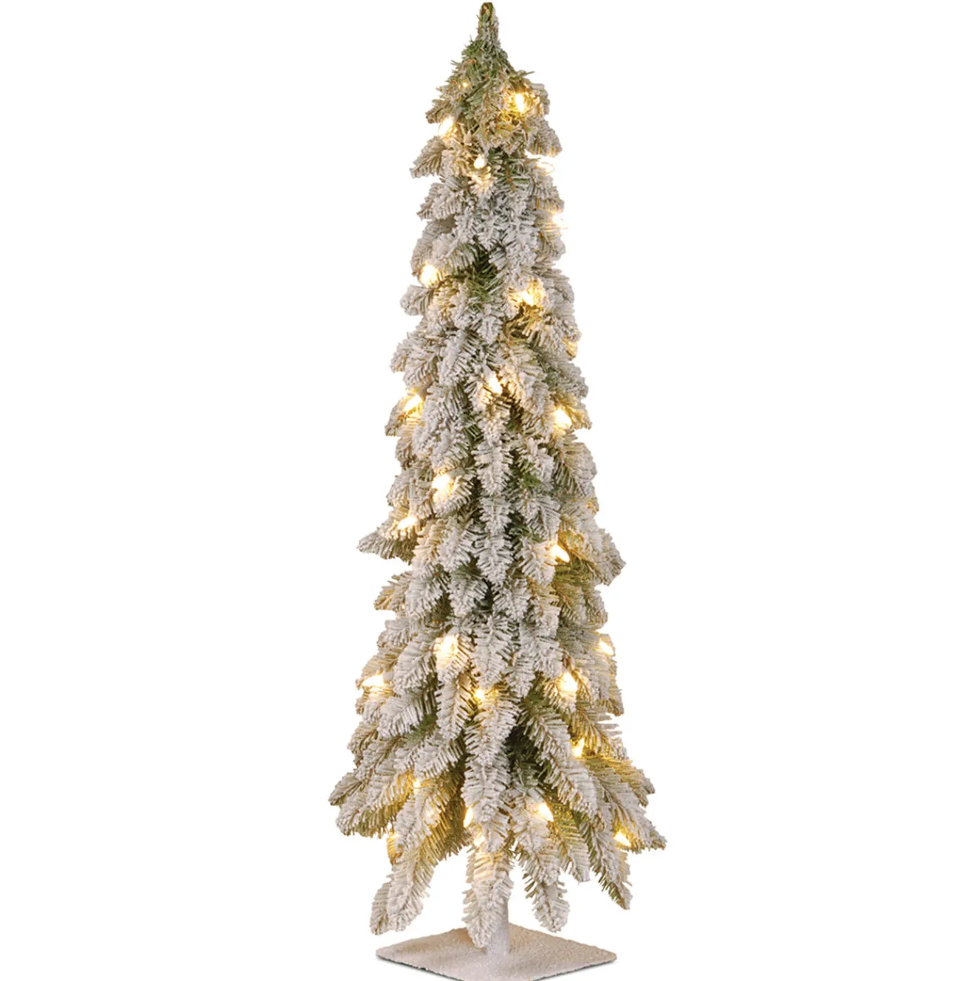 3 ft. Pre-Lit Snowy Downswept Forest Tree with Clear Lights