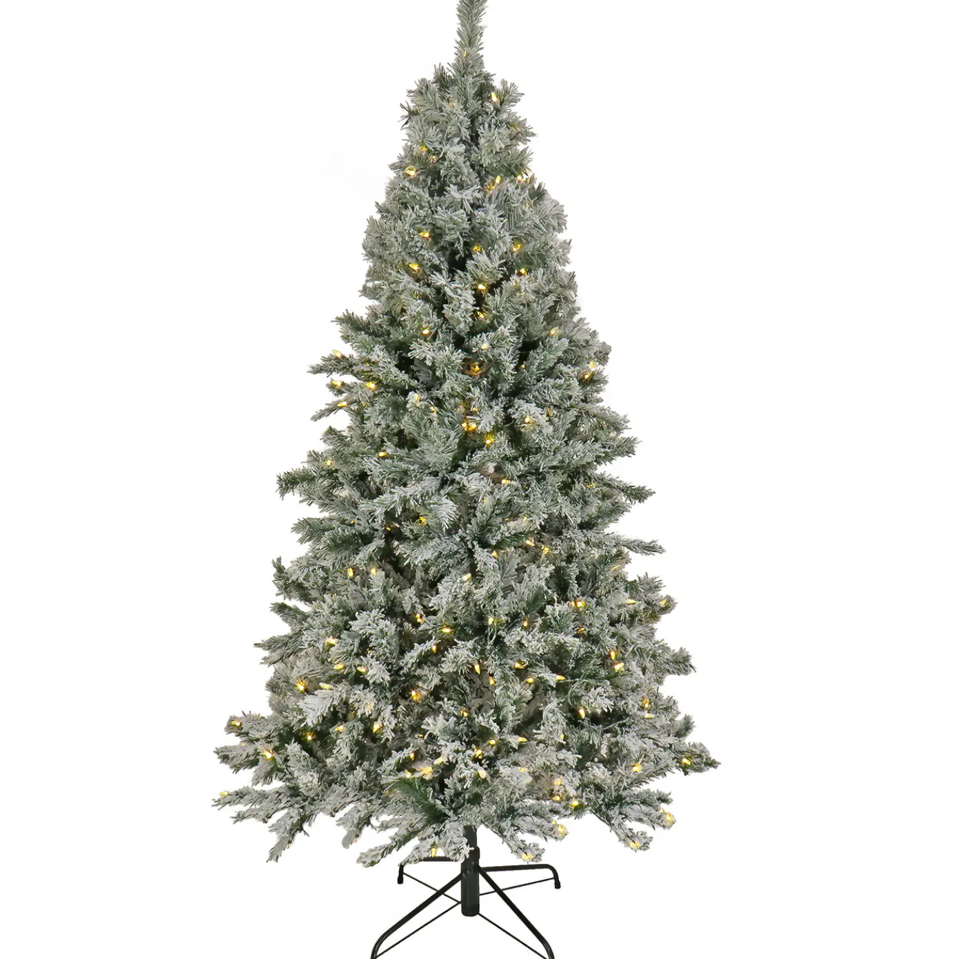 7.5 ft. Pre-Lit Snowy Harwich Tree with PowerConnect Warm White LED Lights