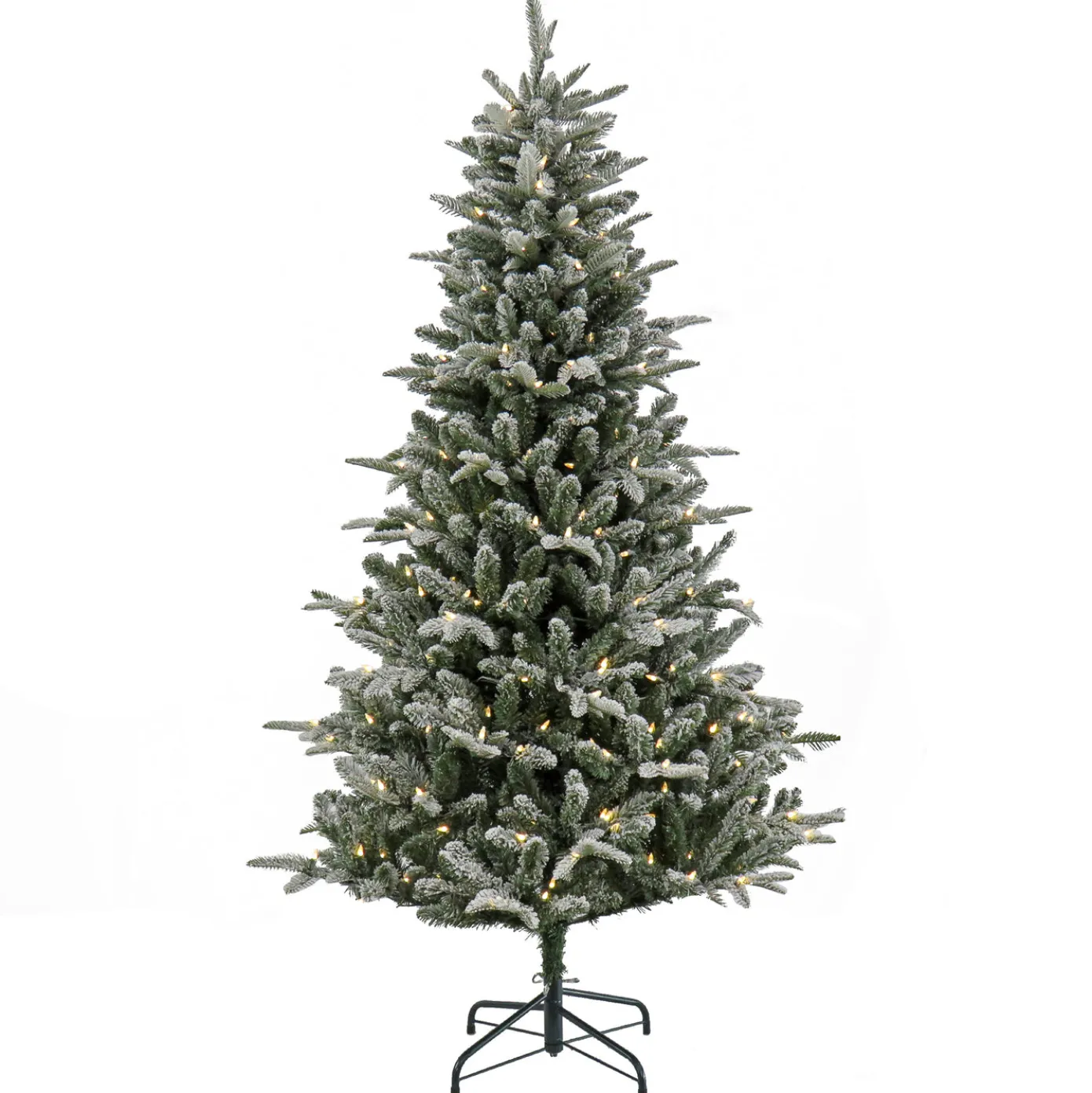 6 ft. Pre-Lit Snowy Libby Fir Tree with LED Lights