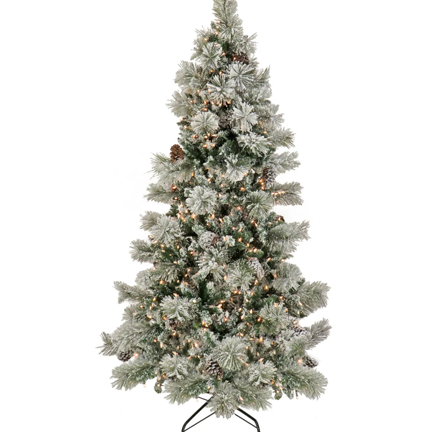 6.5 ft. Pre-Lit Snowy Yorkshire Tree with Clear Incandescent Lights