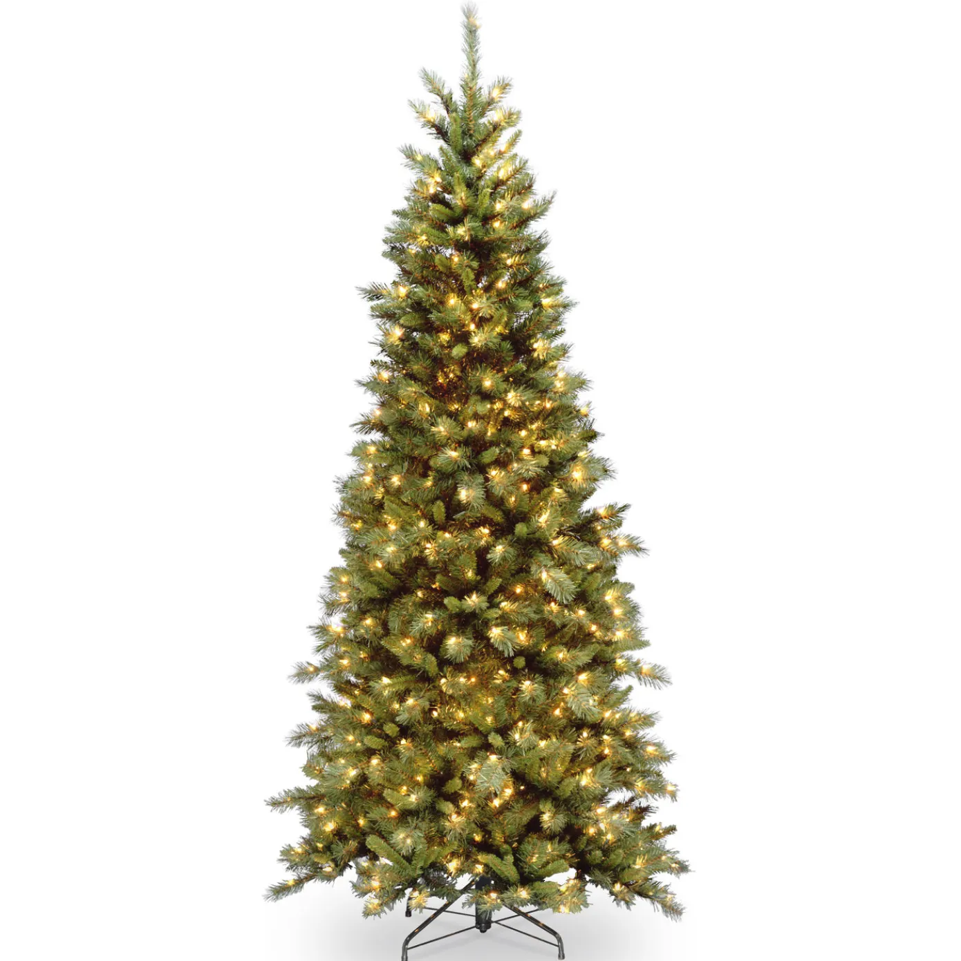 6.5 ft. Pre-Lit Tiffany Fir Slim Tree with Clear Lights PVC Branch Tips