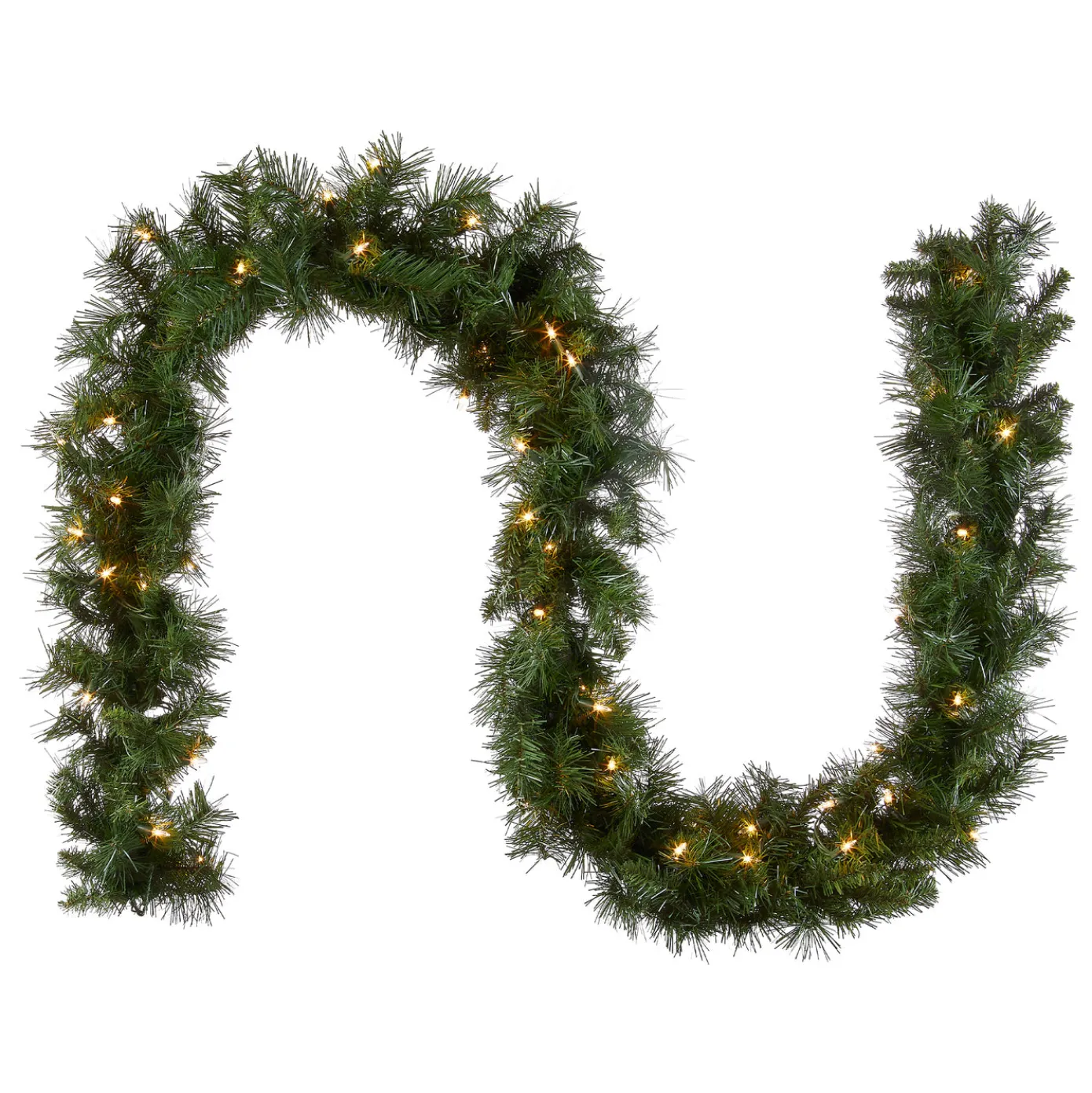 9 ft. Pre-Lit Winchester Pine Garland with Clear Lights