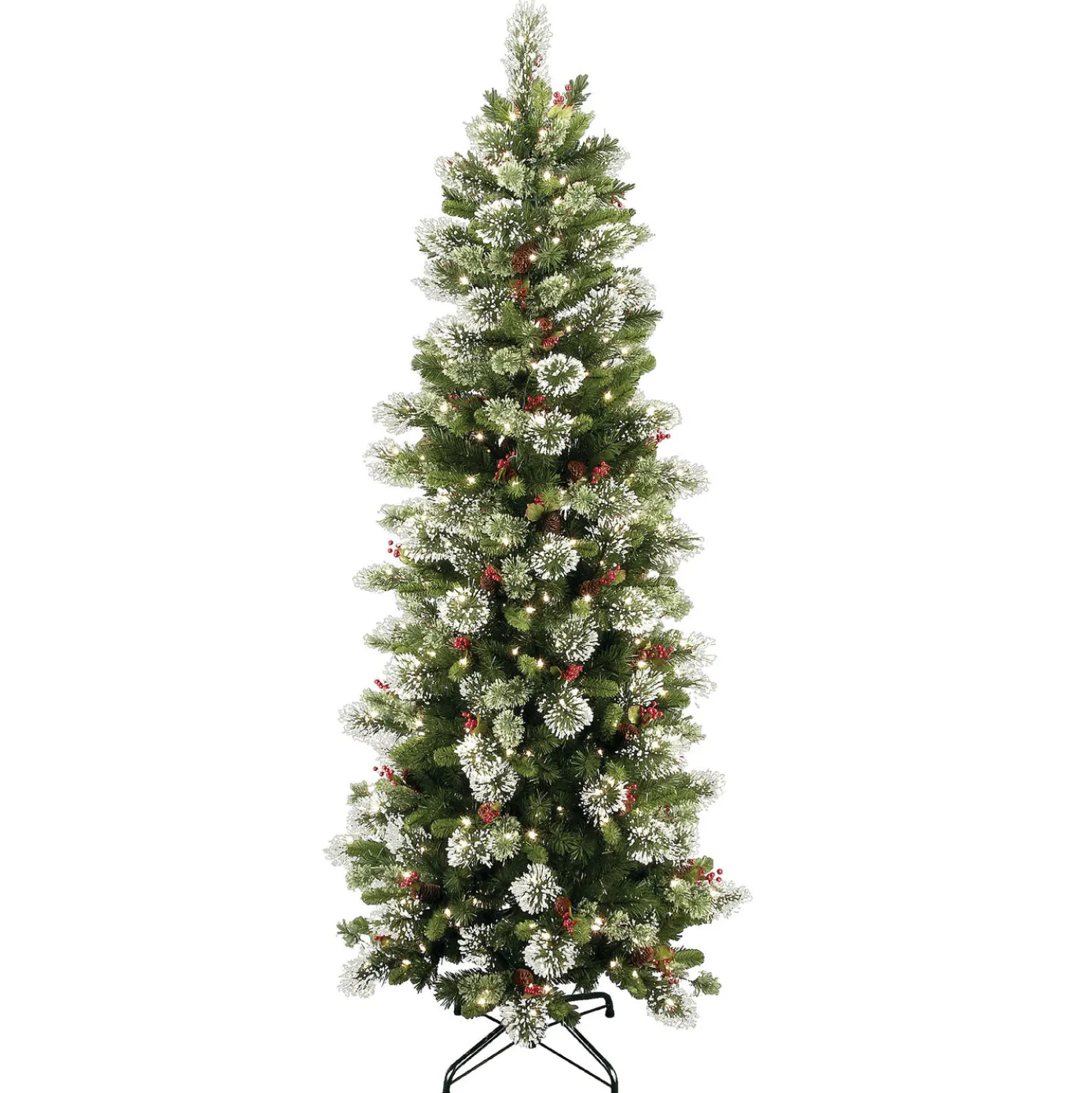 7.5 ft. Pre-Lit Wintry Pine Slim Tree with Clear Lights