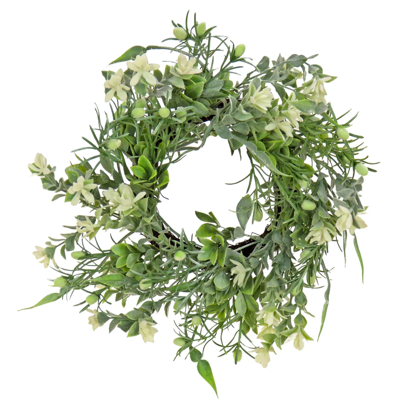 14 in. Spring Table Wreath with Mixed Foliage and Blossom