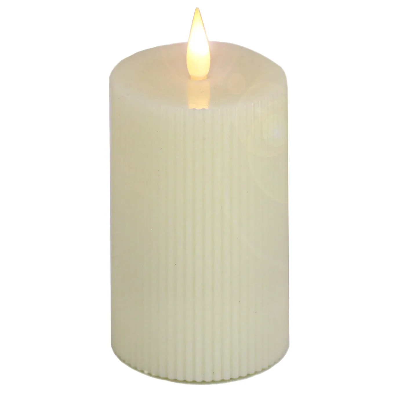 5 in. by 9 in. HGTV Home Collection Flameless Georgetown Pillar Candle, Ivory