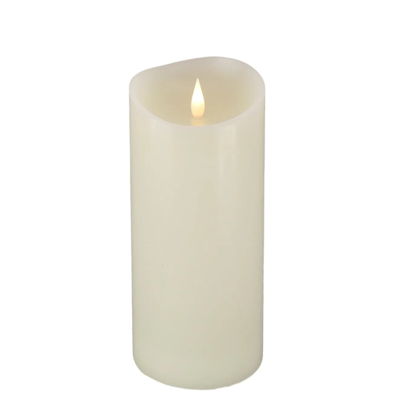 4 in. by 10 in. HGTV Home Collection Flameless Heritage Pillar Candle, Ivory