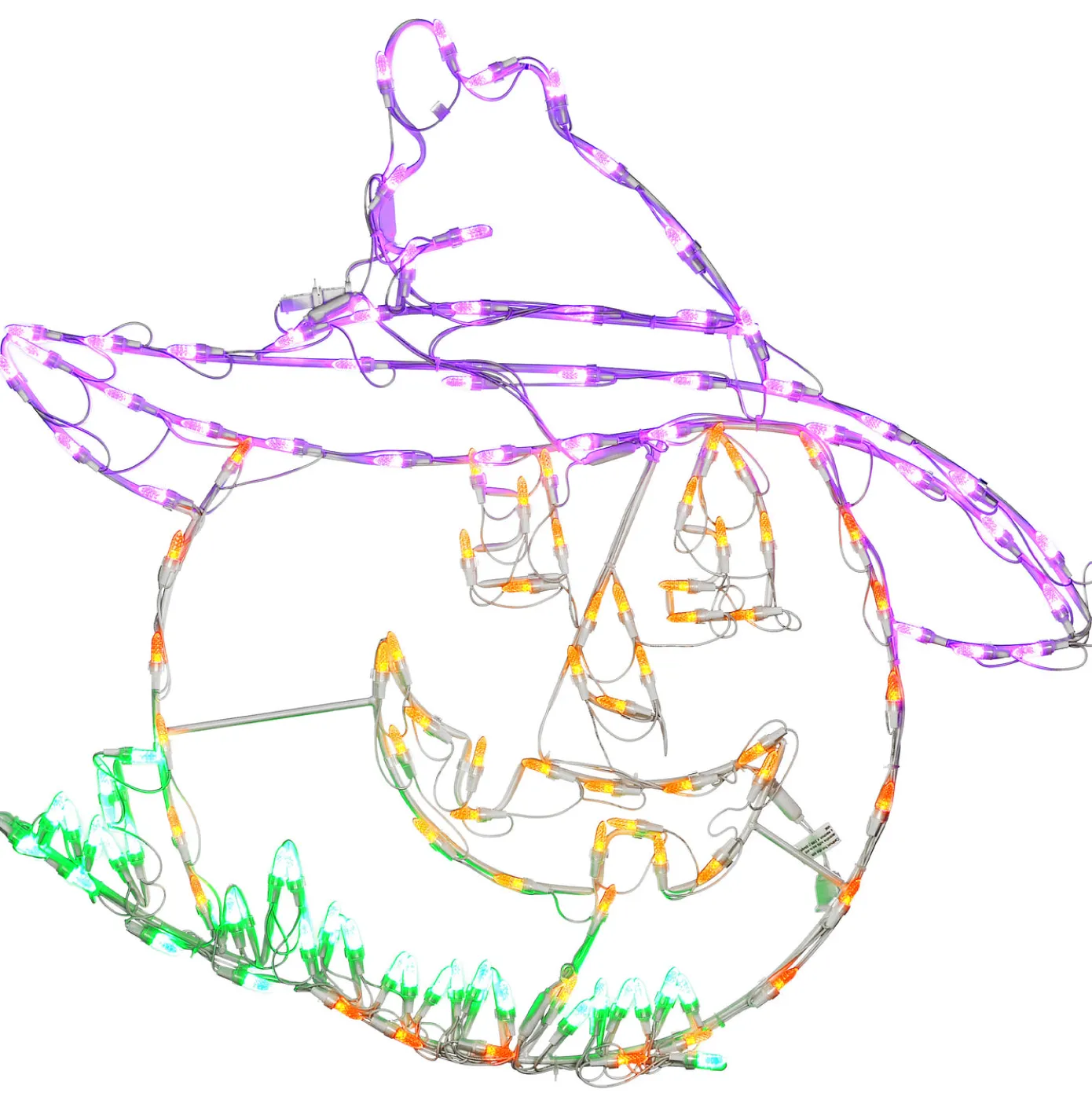 32 in. Halloween Jack O Lantern Lighted Sign Decoration with LED Lights