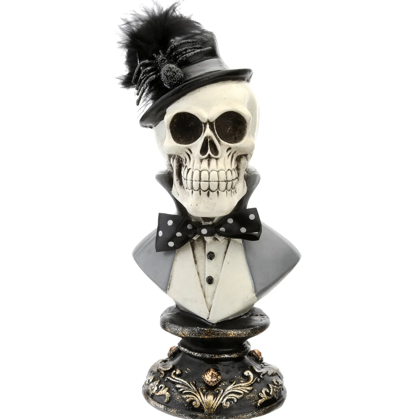 10 in. Halloween Male Skeleton Bust Decoration