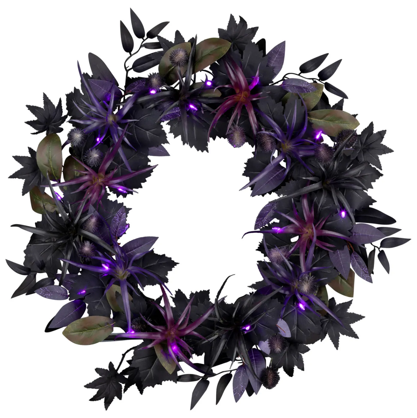24 in. Halloween Scare in the Air Wreath with LED Lights