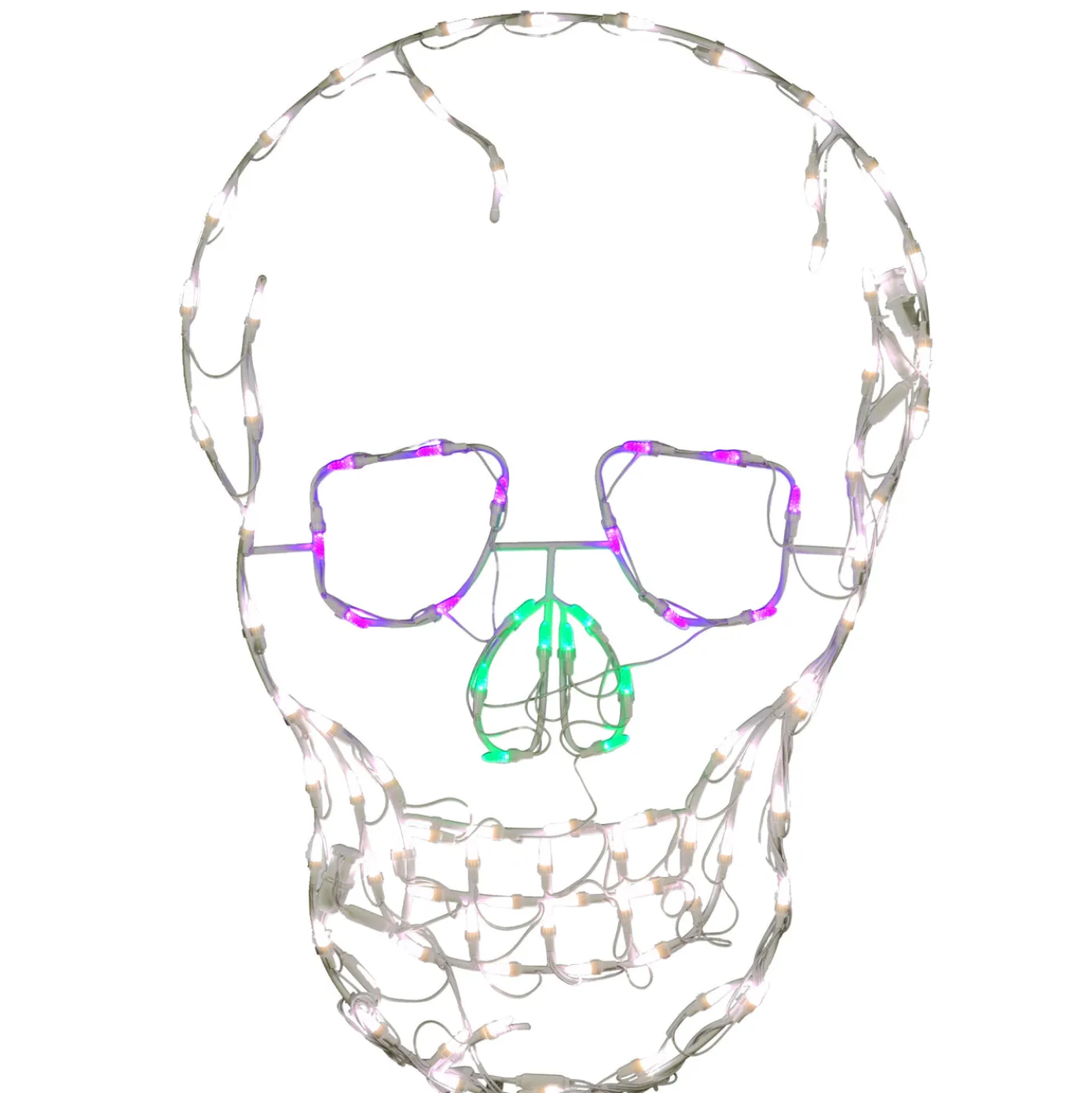 37 in. Halloween Skull Lighted Sign Decoration with LED Lights