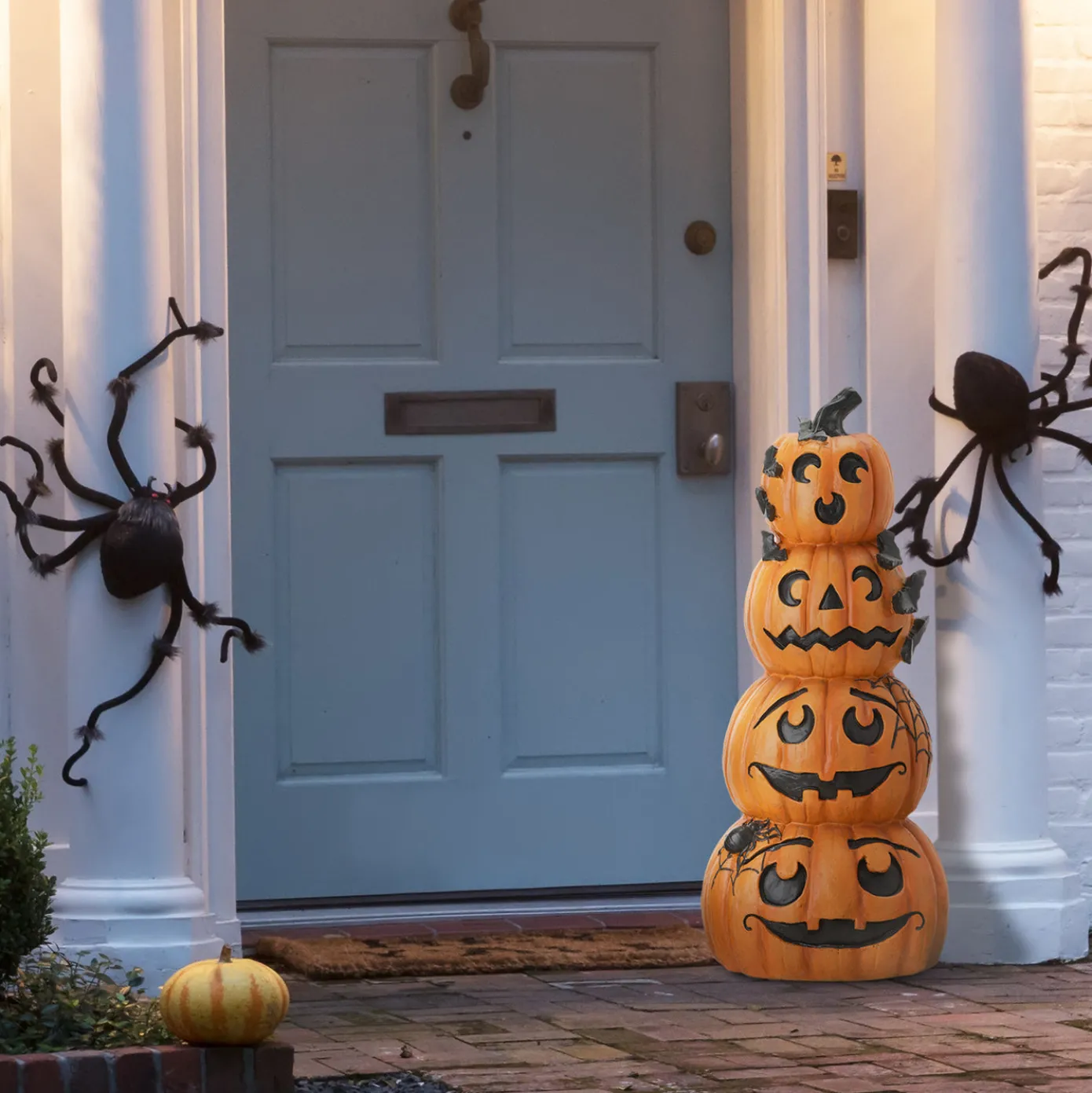 39 in. Halloween Stacked Smiling Jack-O-Lanterns Decoration