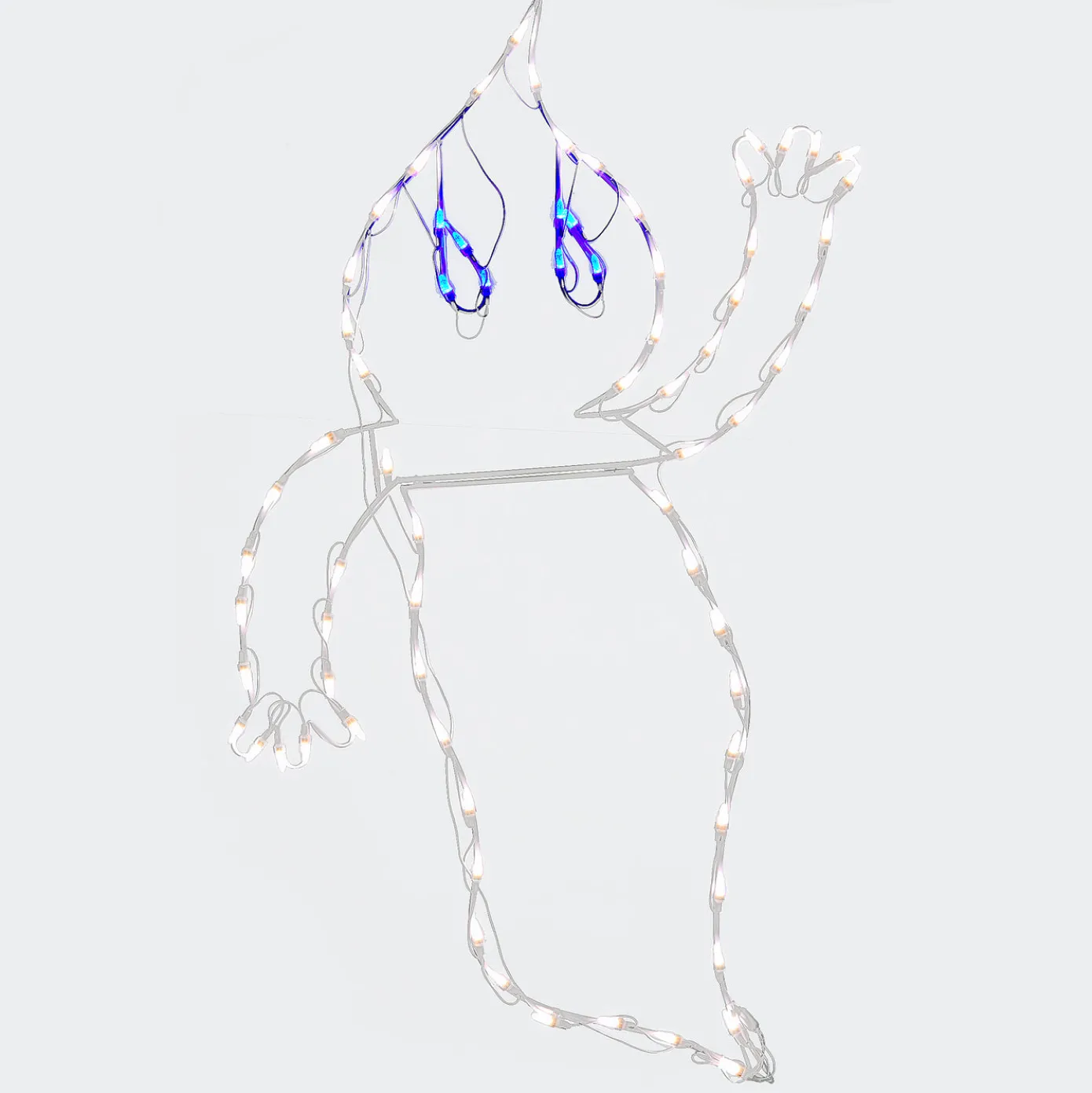 51 in. Halloween Waving Ghost Lighted Sign Decoration with LED Lights