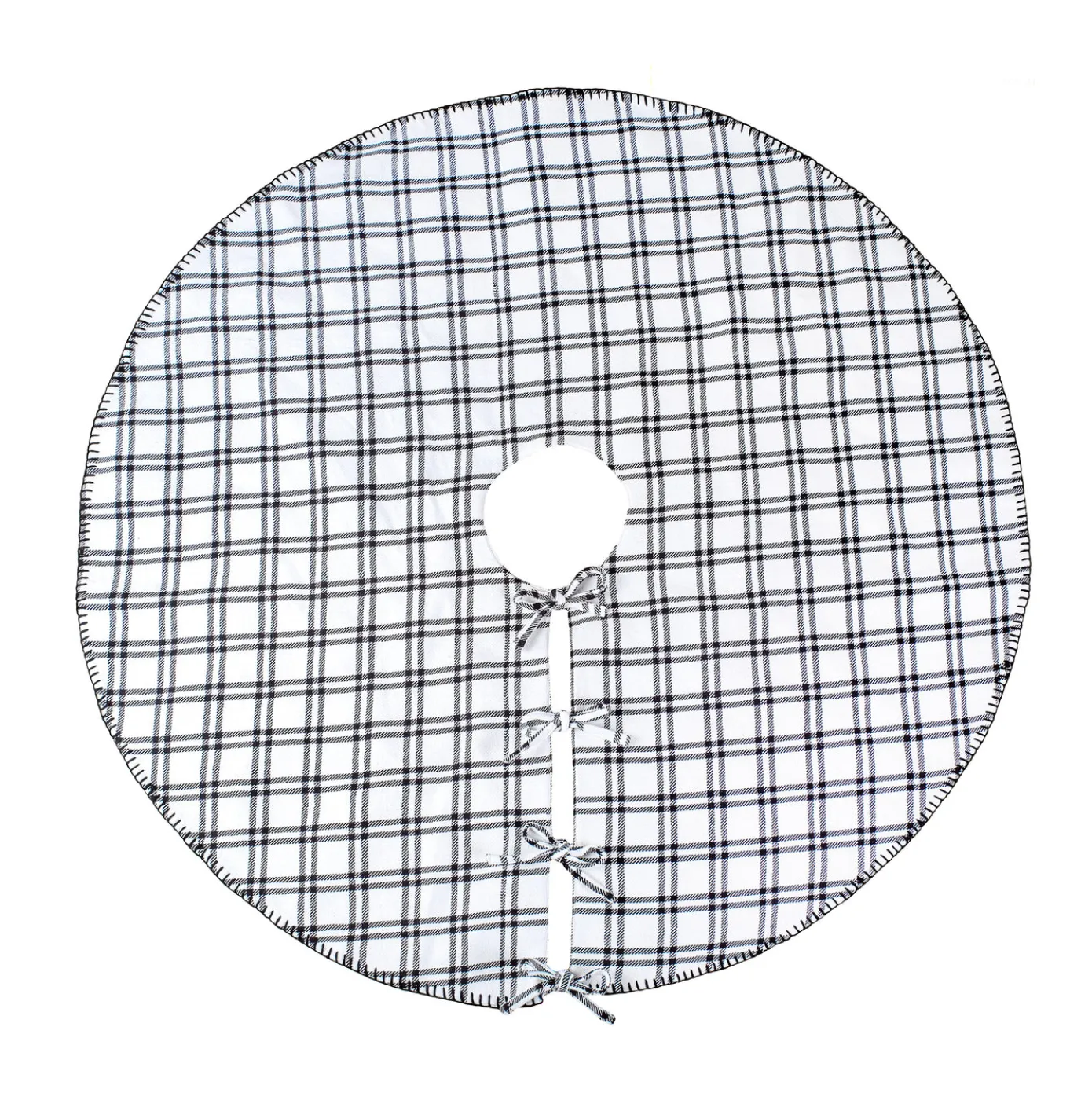 48 in. HGTV Home Collection Black White Ric Rac Border Tree Skirt