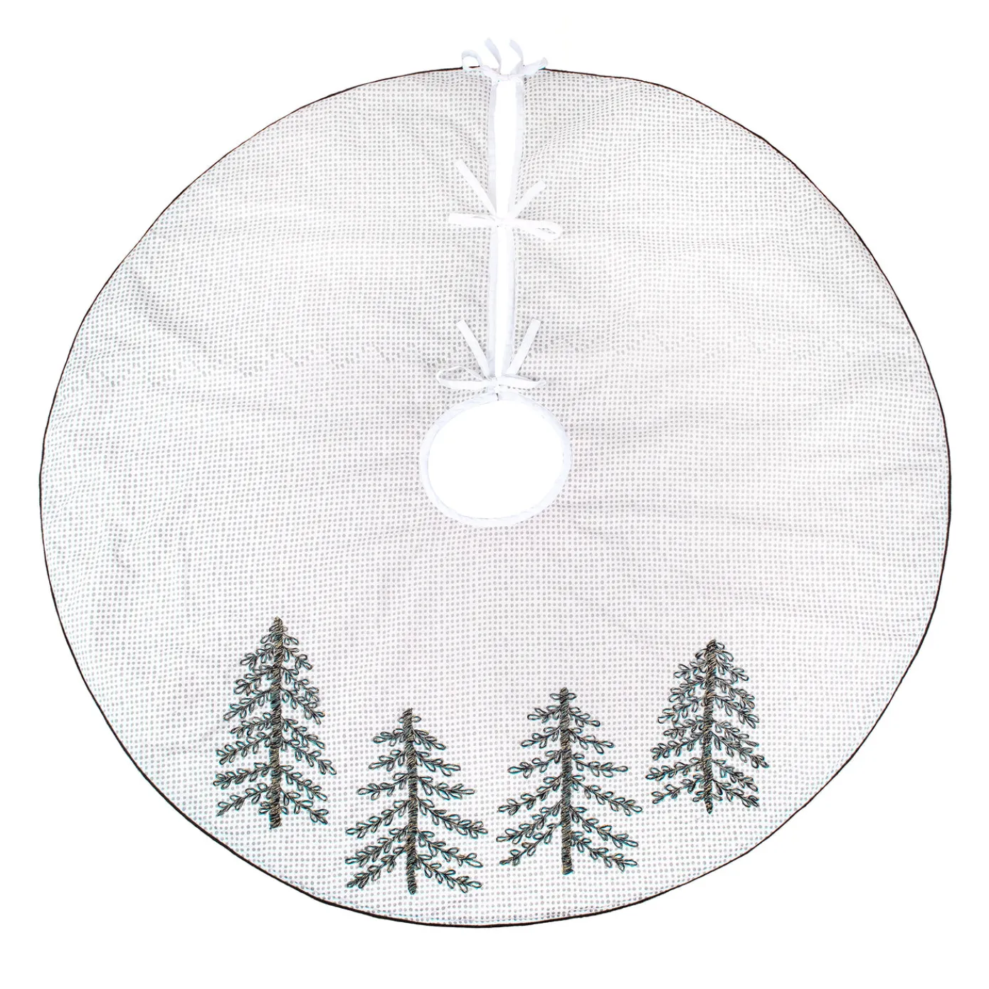 52 in. HGTV Home Collection Embroidered Evergreens Tree Skirt