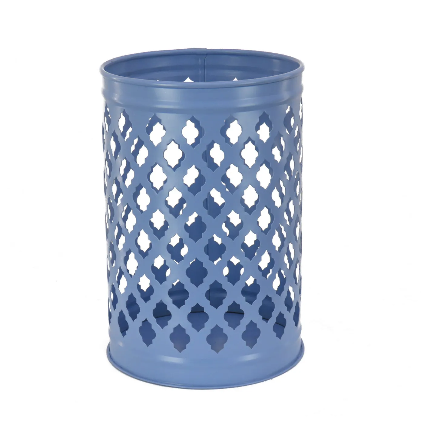 12 in. Modern Design and Finish Ice Melt Blue Outdoor Lantern Candleholder