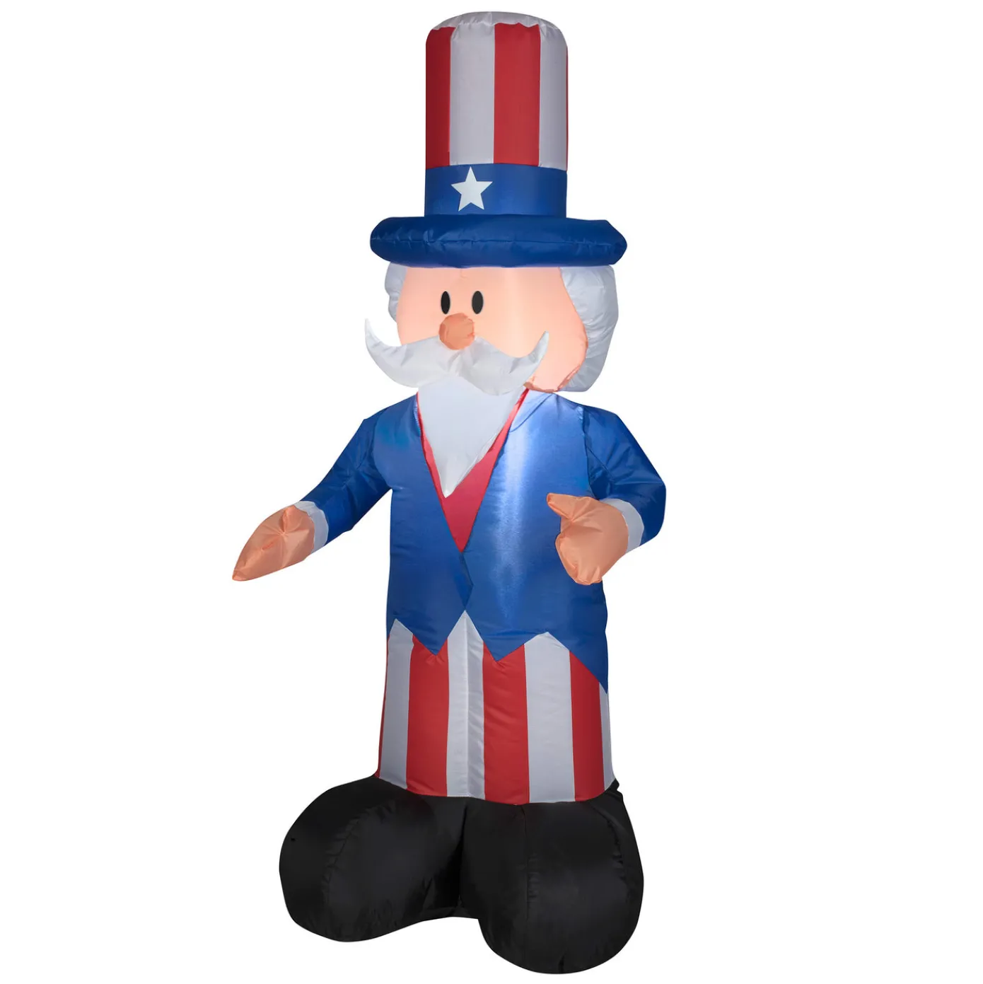 48 in. Patriotic Inflatable Decoration, Blue Uncle Sam wearing Red White and Blue Suit and Hat