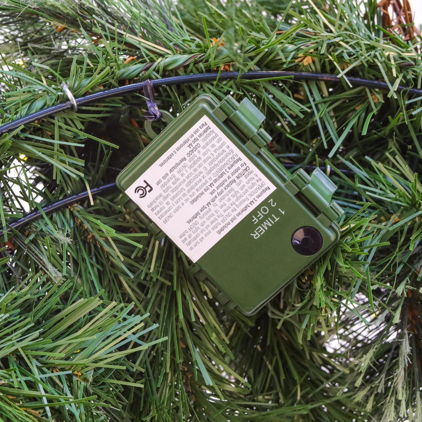 30 in. Pre-Lit Glistening Pine Wreath with LED Lights