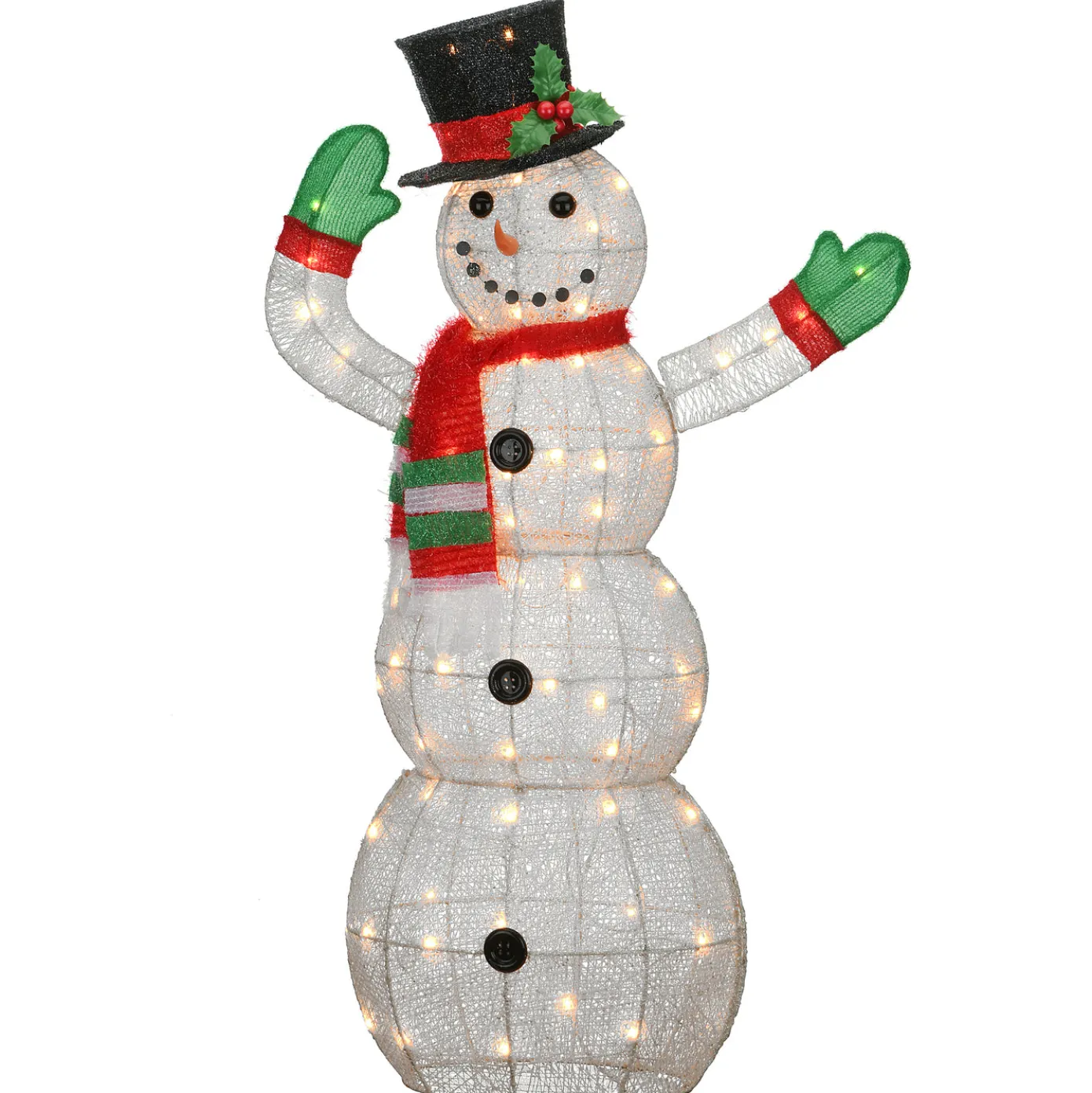 48 in. Snowman Decoration with Clear Lights