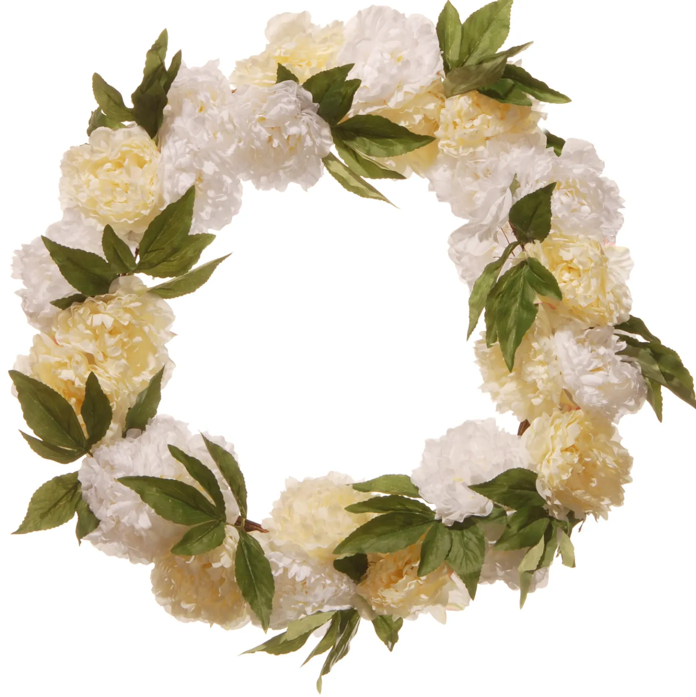 24 in. Spring White Peony Wreath