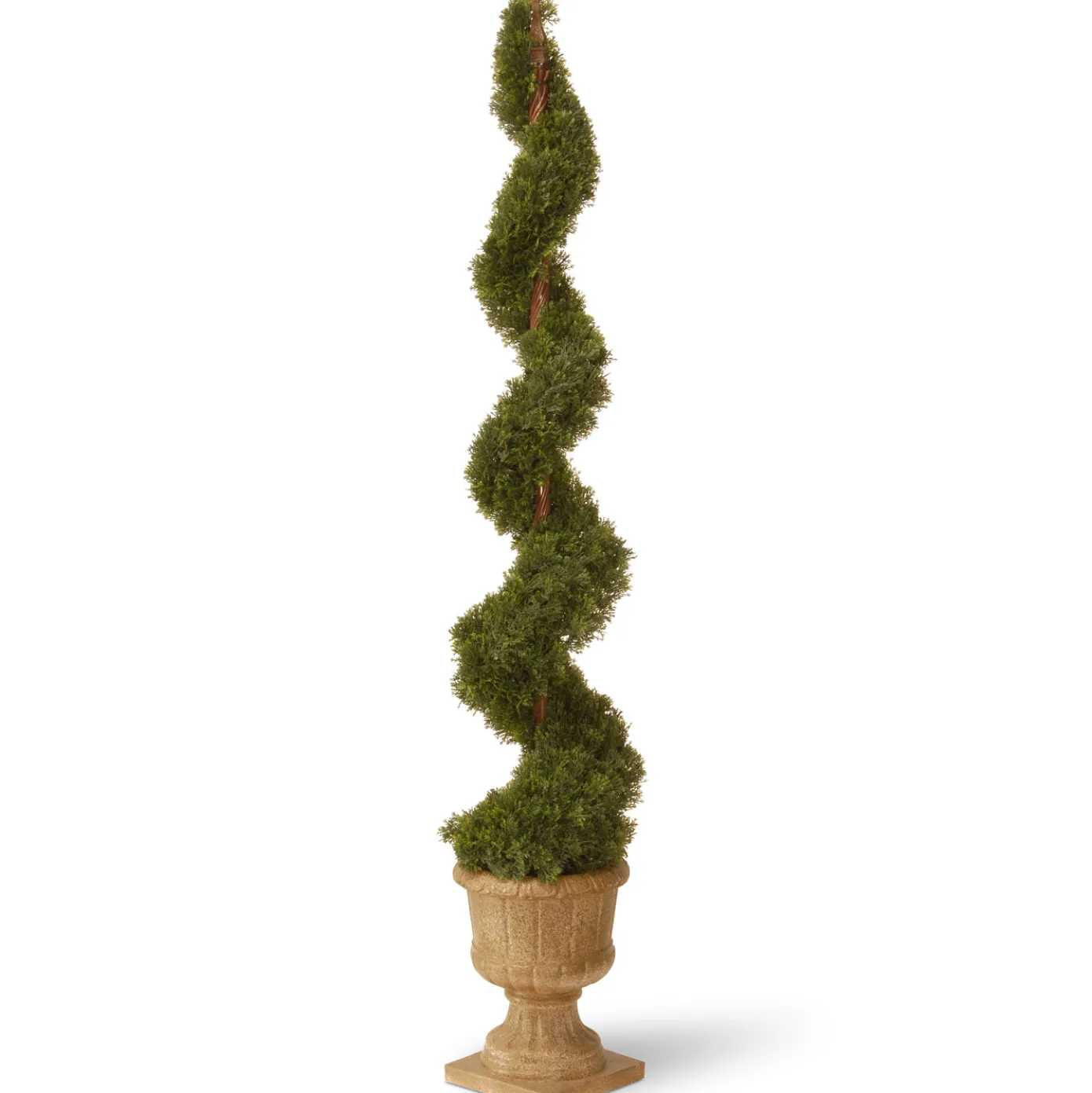 60 in. Upright Juniper Spiral Topiary Tree in a Decorative Urn