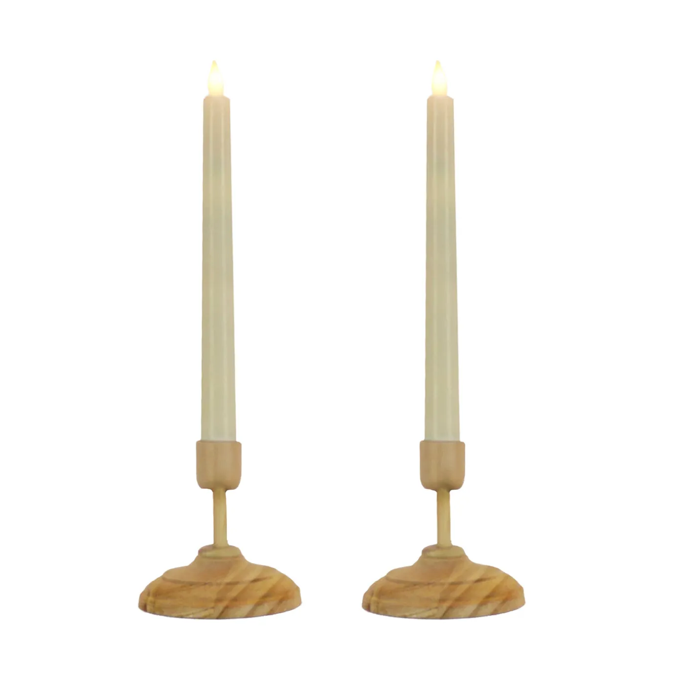 HGTV Home Collection Flameless Heritage Candle Pair, Natural Base